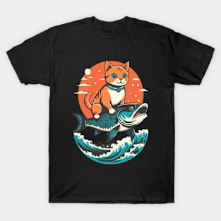 Kitten Riding a Fish T-Shirt